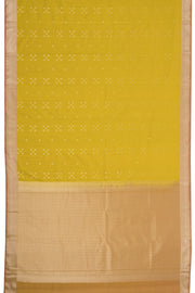  Warm Golden Yellow Kanjivaram Vegan Silk Saree 10075592