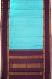 Vivid Cyan Korvai Kanjivaram Silk Saree 10075642