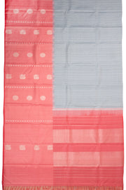 Cadet Grey Korvai Kanjivaram Silk Saree 10075644