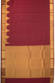 Prune Red Monotone Kanjivaram Silk Saree 10075649