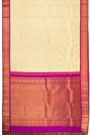 Navajo White Korvai Kanjivaram Silk Saree 10075652