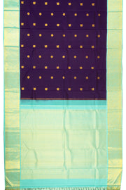Dark Purple Korvai Kanjivaram Silk Saree 10075657