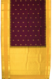Rosewood Red Korvai Kanjivaram Silk Saree 10075671