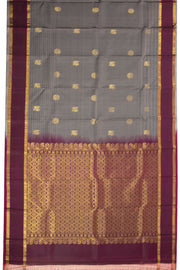 Grey Handloom Kanjivaram Pure Silk Saree 10074820