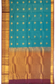 Blue Kanjivaram Pure Silk Saree with Contrast Pallu 10074829