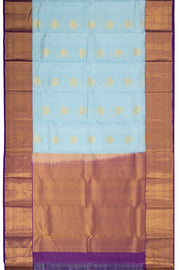 Blue Kanjivaram Pure Silk Saree with Contrast Pallu 10074830
