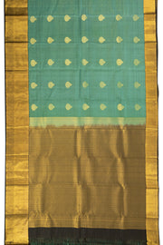 Blue Kanjivaram Pure Silk Saree with Contrast Pallu 10074832