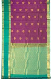 Purple Kanjivaram Pure Silk Saree with Contrast Pallu 10074833