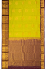 Yellow Kanjivaram Pure Silk Saree with Contrast Pallu 10074835