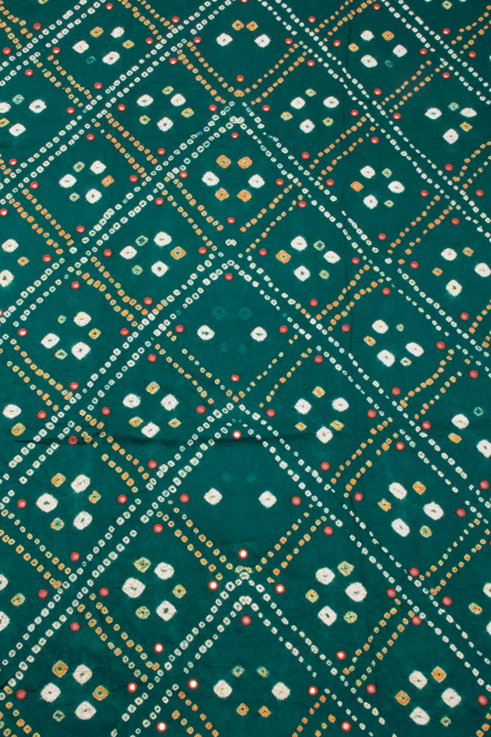 Green Bandhani Cotton 3-Piece Salwar Suit Material 10069622