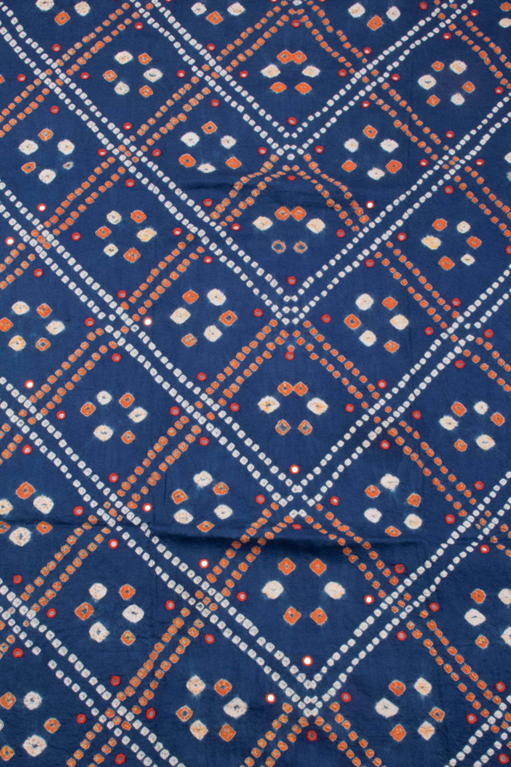 Blue Bandhani Cotton 3-Piece Salwar Suit Material 10069625