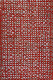 Scarlet Red  Ajrakh Printed Cutwork Applique Embroidered Cotton 3 Piece Salwar Suit Material 10070164