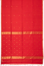 Red Maheshwari Silk Cotton Saree 10073128