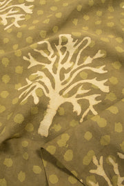 Green Dabu Printed Cotton Salwar Suit Material  - Avishya