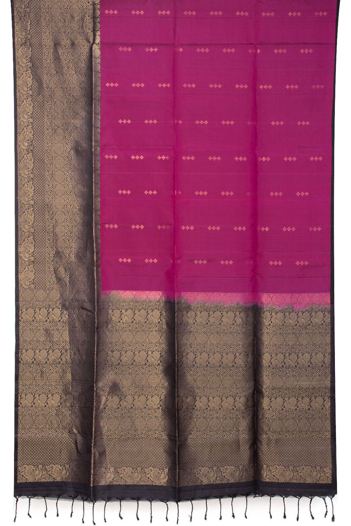 Magenta Kanjivaram Soft Silk Saree 10069227 - Avishya