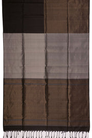 Grey and Black Handloom Kanjivaram Soft Silk Saree 10073917
