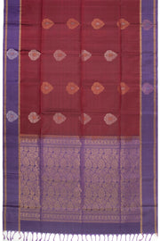 Maroon Handloom Kanjivaram Soft Silk Saree 10073925