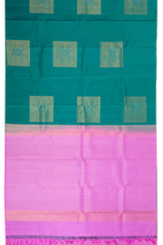 Blue Handloom Kanjivaram Soft Silk Saree with Contrast Pallu 10074800