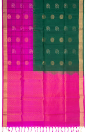 Green Handloom Kanjivaram Soft Silk Saree with Contrast Pallu 10074805