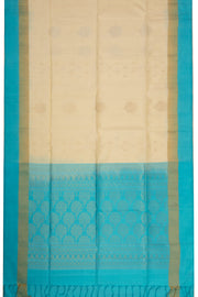 Cream Handloom Kanjivaram Soft Silk Saree 10075681