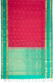 Reddish Pink Handloom Kanjivaram Soft Silk Saree 10075701
