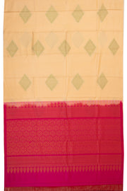 Cream Handloom Kanjivaram Soft Silk Saree 10076141