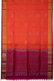 Orange Handloom Kanjivaram Soft Silk Saree 10076156