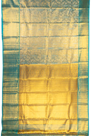 Misty Aqua Blue Kanjivaram Tissue Silk Saree With Leaf Design 10076706