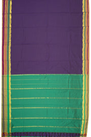Kanjivaram Vegan Viscose Silk Saree Metallic Purple Color and Traditional Design 10075539