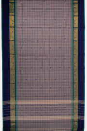 Grey Handloom Chettinad Cotton Saree Without Blouse 10075135