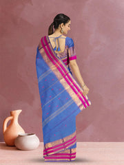 Blue Handloom Kanchi Cotton Saree 10071805