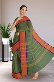 Green Handloom Chettinad Cotton Saree 10069987