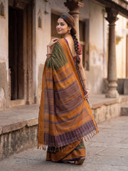 Green Handloom Kanchi Silk Cotton Saree 10077999
