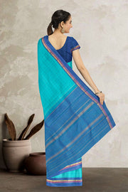 Blue Handloom Kanjivaram Silk Saree 10065036