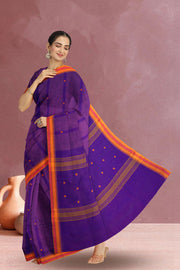 Purple Handloom Chettinad Cotton Saree Without Blouse 10075132