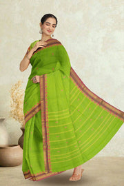 Green Handloom Chettinad Cotton Saree 10075119