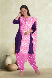 Purple Bandhani Mukaish Embroidery 3 -  Piece Salwar Suit Material 10075470