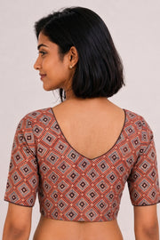 Maroon Ajrakh Printed Cotton Blouse 10072499