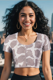 Brown Hand Block Printed Cotton Blouse 10074500