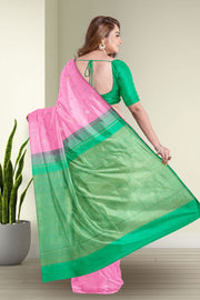 Cotton Pink Kanjivaram Silk Saree 10075615