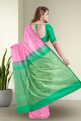 Cotton Pink Kanjivaram Silk Saree 10075615