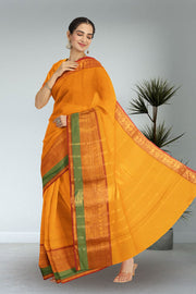 Yellow Handloom Kanchi Cotton Saree 10071772