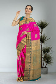 Pink Kanjivaram Vegan Silk Saree 10076030 
