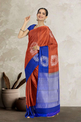 Chestnut Brown Handloom Kanjivaram Soft Silk Saree 10063256