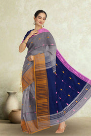 Grey Bengal Handwoven Cotton Saree 10075311