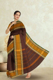 Maroon Handloom Chettinad Cotton Saree 10075114