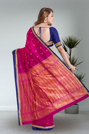 Magenta Handloom Kanjivaram Soft Silk Saree 10075691