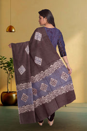 Blue Batik Printed 3-Piece Salwar Suit Material 10076002