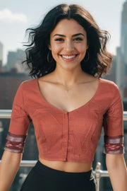 Brown Odisha Cotton Blouse 10072443