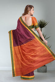  Wine Red Kanjivaram Silk Saree 10075608